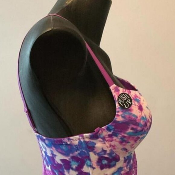 Purple Full Coverage Halter Bra - Picture 3 of 4